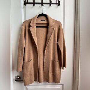 J. Crew 365 Sophie Tan Oversized Sweater Blazer 100% Merino Wool Size Small